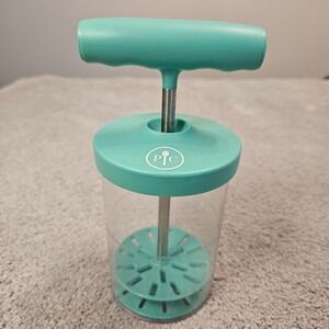 Pampered Chef Whipped Cream Maker Turquoise Teal Hand Pump Frother PC